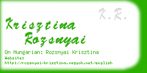 krisztina rozsnyai business card